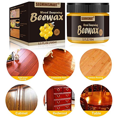 Cera Muebles Madera, Cera para Condimentos de Madera, Cera y Polish para Muebles Cuidado de la Madera, Wood Seasoning Beewax, Prueba de Agua Muebles de Enfermería Pulido Cera Madera,100g