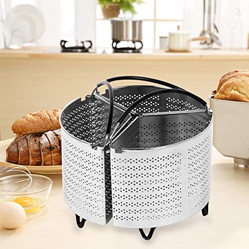 Cesta de vapor dividida de 3 piezas de acero inoxidable, olla a presión de 20 cm para accesorios de olla instantánea Ninja Foodi Otras ollas Mullti, colador Inserto puede cocinar 3 en 1