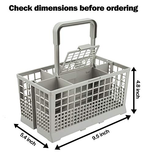 Cesta universal para cubiertos de lavavajillas (9.5 x 5.4 x 4.8 pulgadas) compatible con Kenmore, Whirlpool, Bosch, Maytag, KitchenAid, Maytag, Samsung, GE, y más