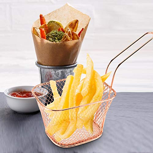 Cestas para Freír Chips 3pcs Mini Cesta Colador Freidora Presentación Alimentos Acero Inoxidable