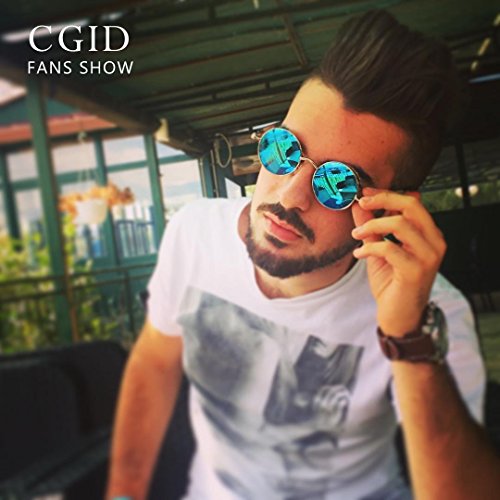 CGID E72 Steampunk estilo retro inspirado círculo metálico redondo gafas de sol polarizadas para hombres