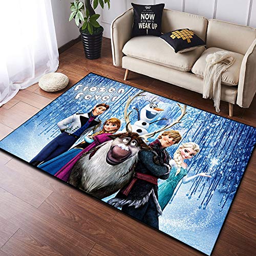 chengcheng Alfombra Frozen Anime Chica Dormitorio Alfombrilla Habitación para niños Alfombra Antideslizante Princesa de Dibujos Animados 80x150cm