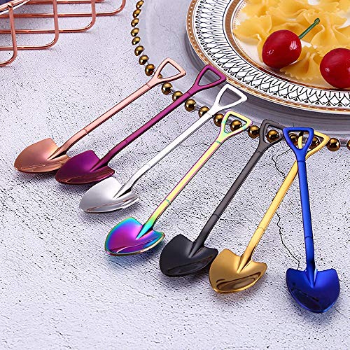 chenran Accesorios Colorido Cuchara Mango Cucharas Utensilios De Cocina Utensilios De Cocina De Café Gadget De Cocina 2018 Helado Cucharita De Caramelo Suministros De Cocina Regalo (Color : Gold)