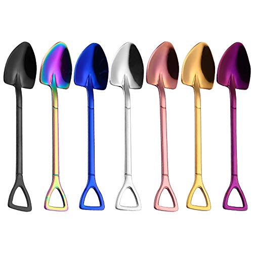 chenran Accesorios Colorido Cuchara Mango Cucharas Utensilios De Cocina Utensilios De Cocina De Café Gadget De Cocina 2018 Helado Cucharita De Caramelo Suministros De Cocina Regalo (Color : Gold)