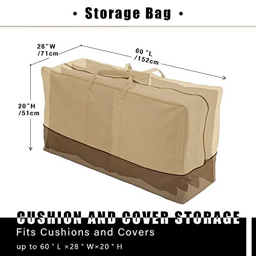 CHEYLIZI Bolsa de almacenamiento para cojines de muebles, extra grande, resistente al agua, para exteriores, jardín, patio, tumbona, cojín protector (152 x 71 x 51 cm) (tela Oxford 420D)