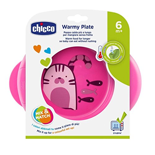 CHICCO beikost Start-Set – Juego infantil de iniciación Aprendizaje Juego platos térmica, Cucharita infantil (silicona, vaso calentadora con pitorro Super Soft Silicona, sin BPA)