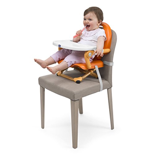 Chicco Pocket Snack Elevador asiento de silla regulable en 3 alturas para bebés, ligero 2 kg, color naranja (Mandarino)