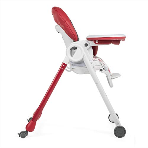 Chicco Polly Progres5 - Trona Evolutiva: Hamaca, Trona y Elevador Compacto, Ajustable, con 4 Ruedas y Freno, de 0 a 3 Años, Color Rojo Estampado Ballenas (Red)