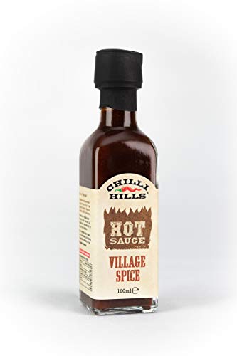 Chilli Hills salsa picante artesanal VILLAGE SPICE. Hecha con los mejores chiles CHIPOTLE y ANCHO, cultivados en nuestro huerto familiar. Todo natural, sin OMG ni gluten, vegana. Botellita - 100 ml