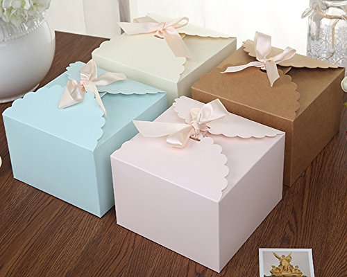 Chilly Cajas de regalo, Set de 12 cajas decorativas, pastel, galletas, golosinas, caramelos, baño bombas ducha jabones regalos para Navidad, fiesta, vacaciones, bodas (color sólido)