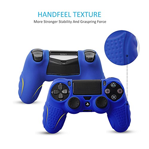 CHIN FAI PS4 Funda para Cubrir el Mando de PS4 con 4 Grips para Pulgares, Funda Antideslizante de Silicona, Carcasa Protectora para Mando de Sony PS4 / Slim/Pro