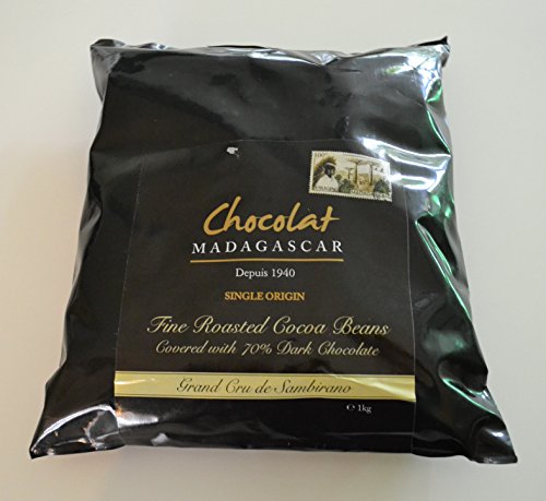 Chocolat Madagascar - Granos de Cacao Tostados Recubiertos de Chocolate Negro 70% Espolvoreados con Cacao en Polvo Natural 1kg