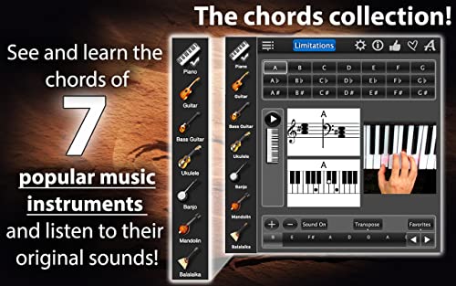 Chords Maestro Free: find piano chords and more