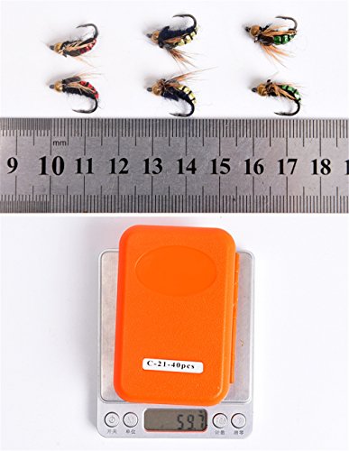 CHSEEO 40PCS Moscas Cebo de Pesca Señuelos de Pesca con Ganchos Cebos Artificial Swimbait Manivela Cebo Cucharillas Pesca Accesorios Aparejos De Pesca para la Pesca #5