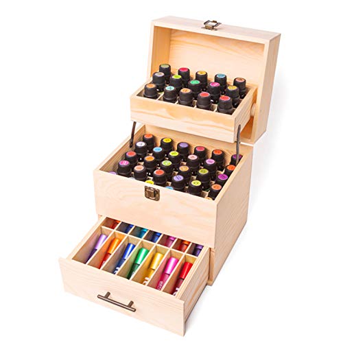 CHSEEO Caja de Aceites Esenciales para 59 Botellas Caja de Almacenamiento de Aceite Contenedor Estuche Organizadores para Cuentagotas, Aceite Esencial, CosméTica #4