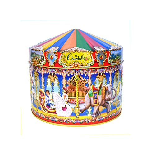 Churchill's, Confectionery Magical Carousel, Vanilla Fudge & English Toffee Sweets - Smooth and Chewy British Sweets, Elegant Chocolate Candies - 400g Tin, London Souvenirs Gifts