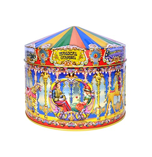 Churchill's, Confectionery Magical Carousel, Vanilla Fudge & English Toffee Sweets - Smooth and Chewy British Sweets, Elegant Chocolate Candies - 400g Tin, London Souvenirs Gifts