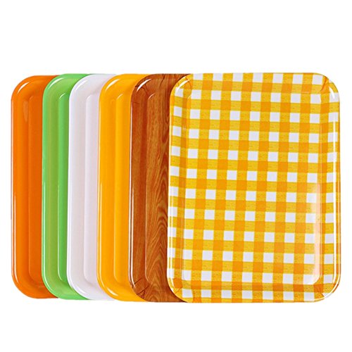 chytaii bandeja de desayuno Self-Service para comida rápida Cantina Fastfood soporte de plato rectangular, multicolor – Large verde