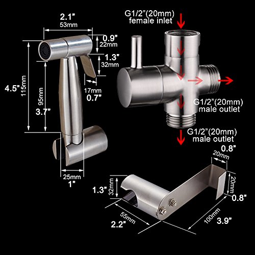 CIENCIA De Mano del bidé del rociador Superior de Acero Inoxidable Pulverizador Shattaf - Bidé Conjunto Completo de WC, bidé Mano pulverizador para WC WS024F