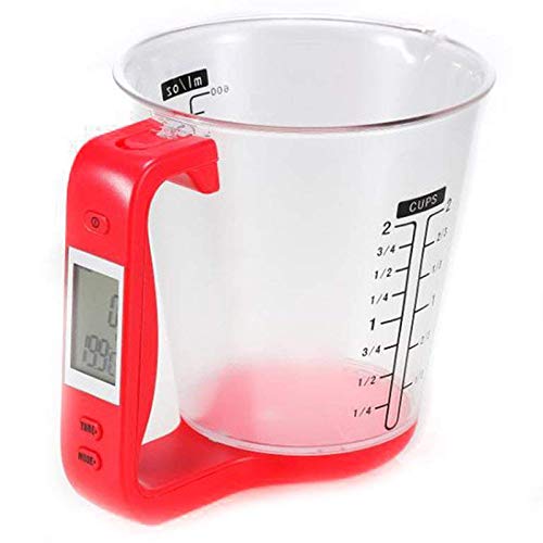 Cikuso Báscula Taza de Medición con Pantalla LCD Jarra de Cocina Herramientas Envases de Medida de Líquido Comida Digital