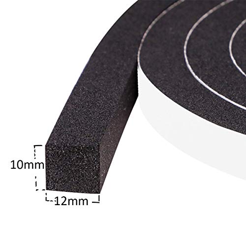 Cinta adhesiva de espuma Celda cerrada Ventana de la casa de Excluidor Aire acondicionado Sellado de la banda de clima Cinta aislante de espuma a prueba de sonido 12 mm (W) x 10 mm (T) x 4 M (L)