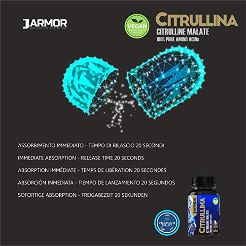 CITRULINA MALATO PURA 90 cápsulas de 1000 mg Vegetales Oxido Nítrico Vigor precursor de arginina