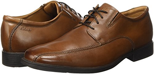 Clarks Tilden Walk, Zapatos de Cordones Derby, Marrón (Dark Tan Leather-), 43 EU