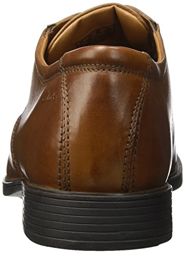 Clarks Tilden Walk, Zapatos de Cordones Derby, Marrón (Dark Tan Leather-), 44.5 EU