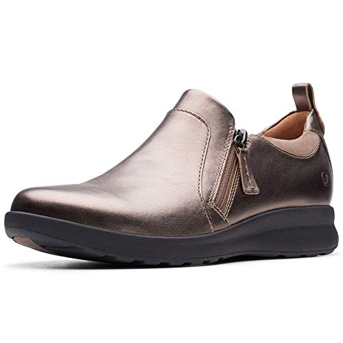 Clarks Un Adorn Zip, Mocasines, Beige (Pebble Metalic Pebble Metalic), 41 EU