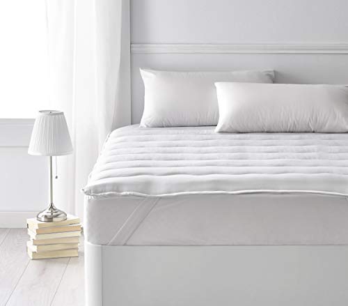 Classic Blanc - Topper/Sobrecolchón de fibra hipoalergenica, altura 3cm. 150x190cm-Cama 150 (Todas las medidas)