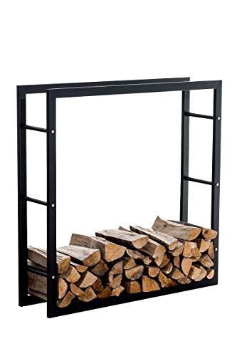 CLP Leñero para Interior Keri V3 I Soporte Metálico para Leña de Chimenea I Estantería Almacenamiento para Madera I, Tamaño:25x100x100 cm