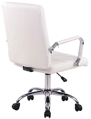 CLP Silla De Escritorio Deli Pro En Simil Cuero | Silla Ejecutiva Giratoria & Regulable En Altura I Silla De Oficina con Ruedas I Color:, Color:Blanco