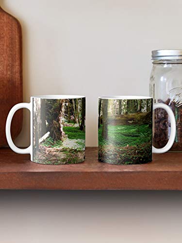 Coast Forest Trees Nature Redwoods Humboldt La Mejor Taza de café de cerámica de mármol Blanco de 11 oz