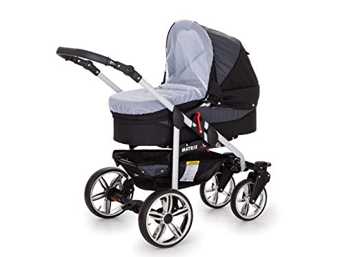 Cochecito de bebe 3 en 1 2 en 1 Trio Isofix silla de paseo X-Car by SaintBaby negro & onza 2in1 sin Silla de coche