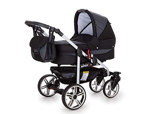 Cochecito de bebe 3 en 1 2 en 1 Trio Isofix silla de paseo X-Car by SaintBaby negro & onza 2in1 sin Silla de coche