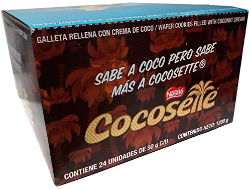 COCOSETTE 24 und de 50 gr c/u Galleta Rellena Con Crema De Coco / COCOSETTE Cookie Filled with Coconut Cream 24 units 1.76 Oz each