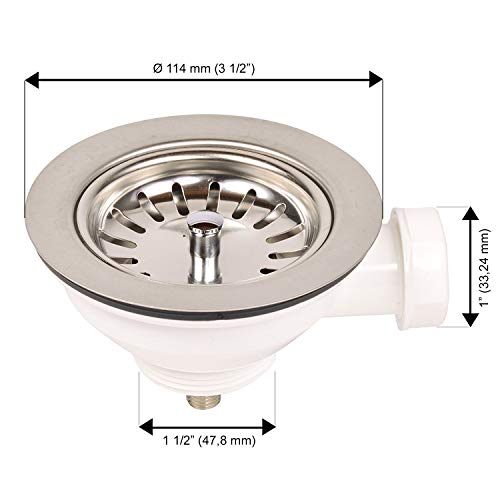 Coladero para desagüe de fregadero (10988) de Variosan, de 38 mm y 114 mm de diámetro, acero inoxidable