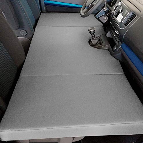 Colchón Plegable Camper para Peugeot Traveller, Citroen Jumpy SpaceTourer, Toyota Proace II (+2016) Cama Delantera Color Gris