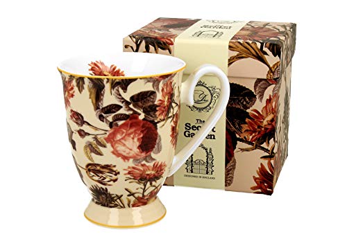 Colección Duo Secret Garden Royal Taza 325 ml Peony de New Bone China Porcelana en caja de regalo, taza clásica, taza de café y té