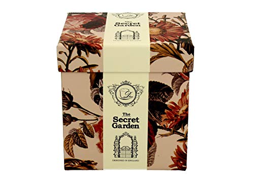 Colección Duo Secret Garden Taza 325 ml con huevo de té y tapa Peony de New Bone China Porcelana en caja de regalo, taza de té de 3 piezas Set de regalo con colador, taza con filtro