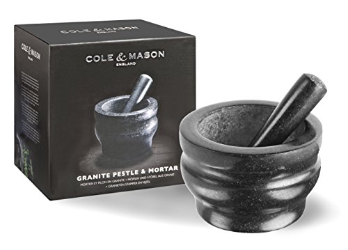 Cole&Mason P7C H100379 Mortaio in Granito Nero, Piedra, Negro, 18 cm