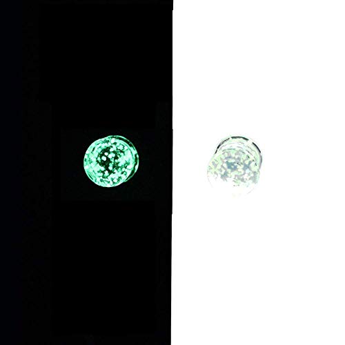 Colgante Pendientes Kit de estiramiento de oreja de vidrio de 1 par Túnel de oreja con anillos tóricos Tapones de túnel de carne Juego de joyas for mujeres Damas (Verde fluorescente) (Tamaño: 5 mm), T