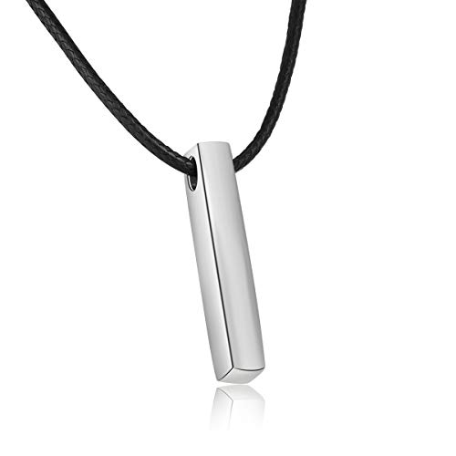 Collar Personalizado de Hombre con 4 Nombres Grabado Bar Collar Acero inoxidable Mujer Bar Colgantes Joyas Regalo para el Día del Padre