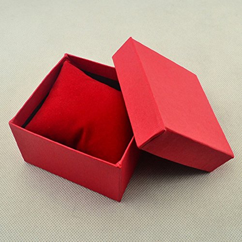 Collecsound - Caja cuadrada de cartón para guardar el reloj o la pulsera, para usar como joyero o caja para regalos, con almohadilla, azul, talla única