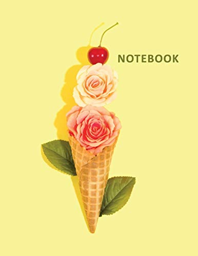 College Ruled Notebook: Ice Cream Cone convenient Student Composition Book Daily Journal Diary Notepad for Frozen Dessert Truck owner