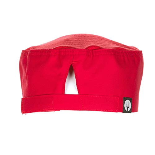 Color by Chef Works A956 Cool Vent - Gorro de ventilación (2 Unidades), Color Rojo