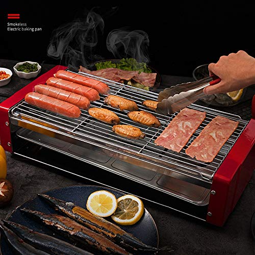 ColorFODA 1500W eléctrica Parrilla de la Cacerola del Horno máquina de Kebab casa Placa teppanyaki Fumar Doble Parrilla eléctrica Interior for 4-5 Personas