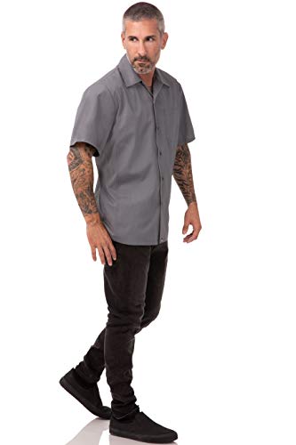 Colour by Chef Works B179-L Cool Vent Chefs Camisa Grande, Gris