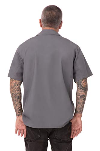 Colour by Chef Works B179-L Cool Vent Chefs Camisa Grande, Gris