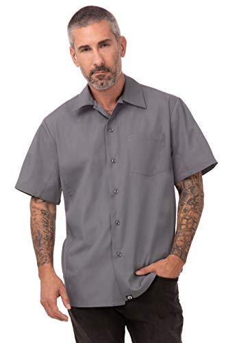 Colour by Chef Works B179-L Cool Vent Chefs Camisa Grande, Gris